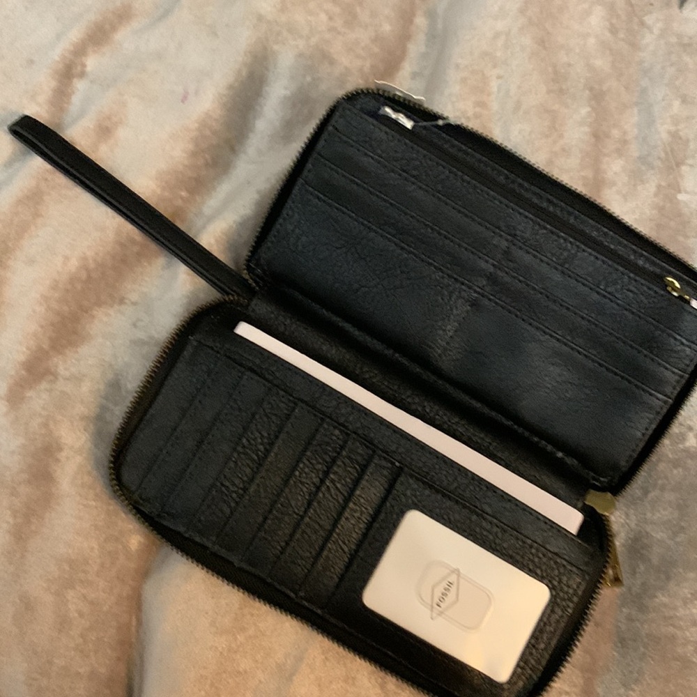 NWTS Fossil Leather Liza Zip Clutch Wallet - Picture 9 of 11